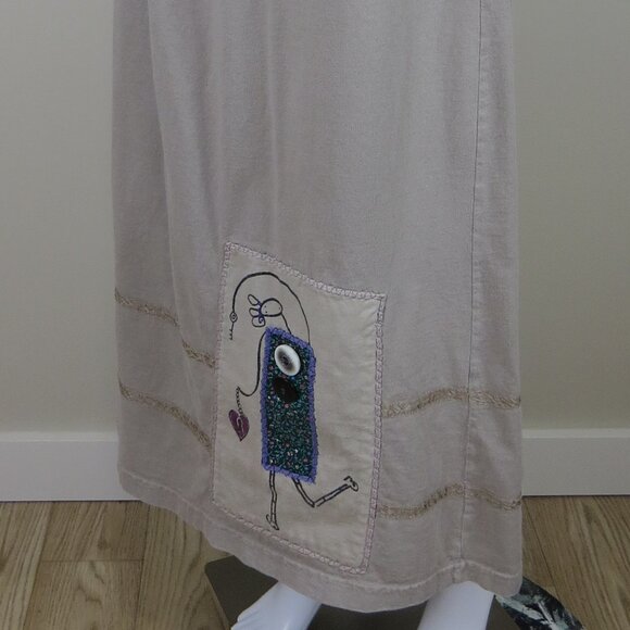 Primitive Twigs Vintage Cotton Maxi Skirt SIZE s/m Artsy, Made in USA - Picture 4 of 11